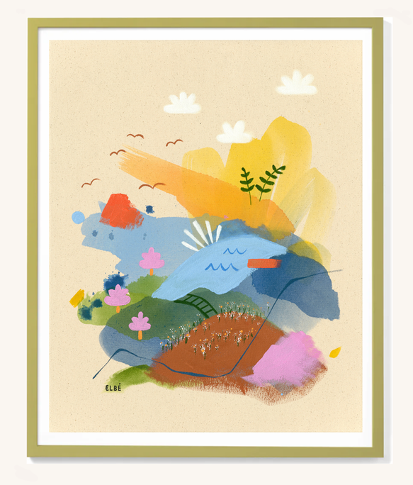 Affiche Les cerisiers qui bordent le lac