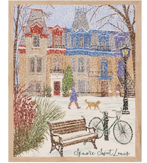 Affiche murale Square Saint-Louis en hiver.