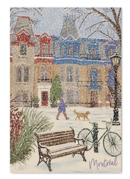 Carte postale Square Saint-Louis en hiver.