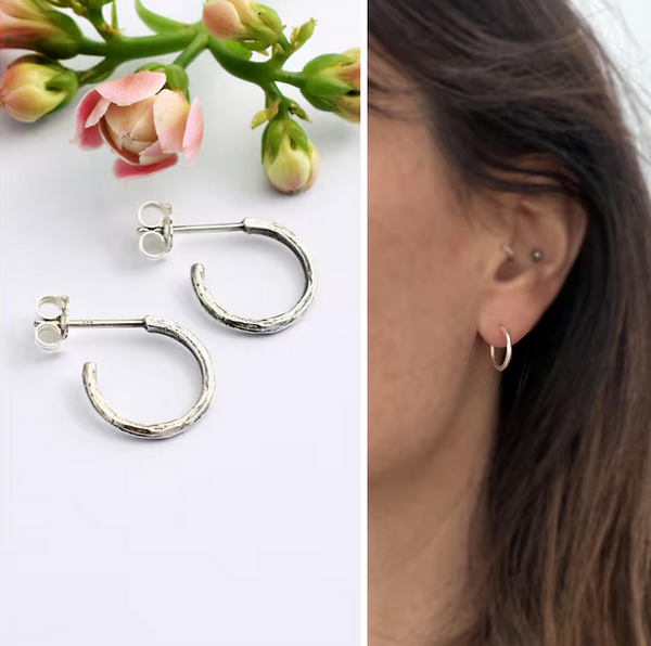 Boucles d'oreilles  petites Créoles branche
