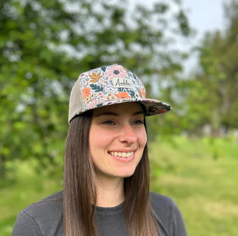Casquette Fleur 2 Pêche