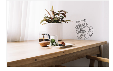 Décoration murale Le racoon qui mange de la poutine
