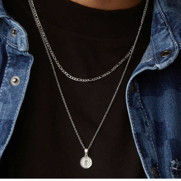 Collier sicilien en argent pour homme