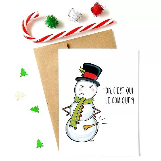 Carte de voeux Le Bonhomme fâché