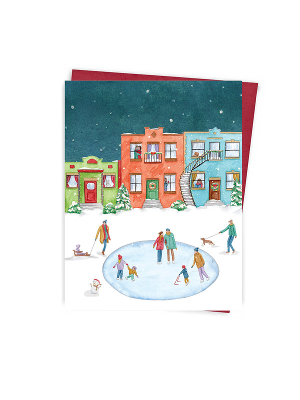 Carte de voeux La patinoire