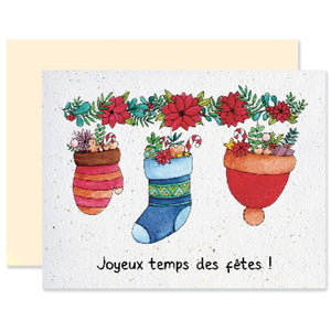 Carte de souhaits plantable Bas de Noel - arloca