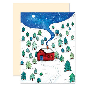 Carte de souhaits plantable Chalet Rouge - arloca