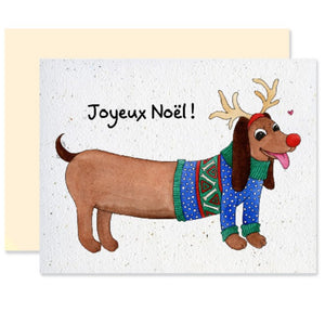 Carte de souhaits plantable Chien Saucisse - arloca