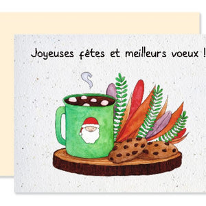Carte de souhaits plantable Tasse Père Noël - arloca