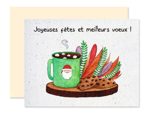 Carte de souhaits plantable Tasse Père Noël - arloca