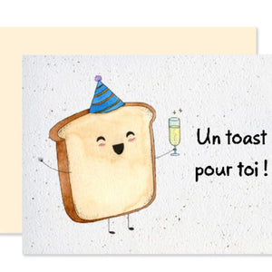 Carte de souhaits plantable Un toast pour toi - arloca