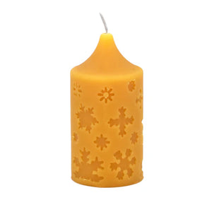 Bougie en cire d'abeilles Flocons de neige - arloca