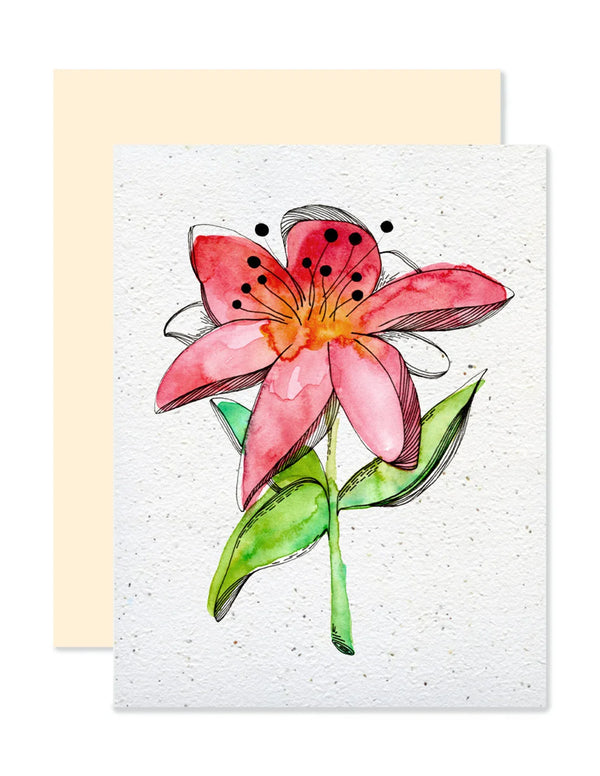 Carte de souhaits plantable La Fleur rouge