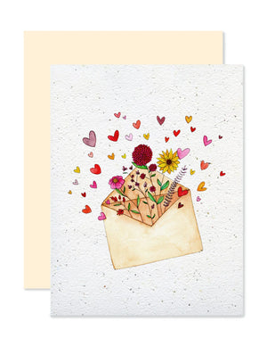 Carte de souhaits plantable Lettre d'amour - arloca