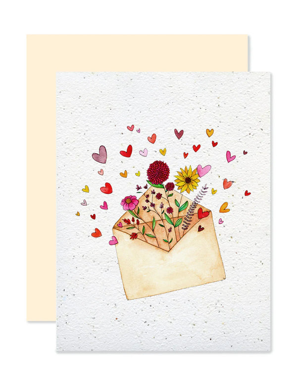 Carte de souhaits plantable Lettre d'amour