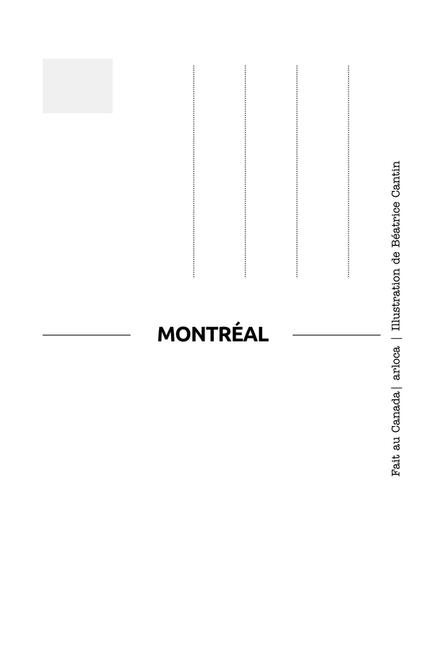 Carte postale avec illustrations emblématiques de Montréal - arloca