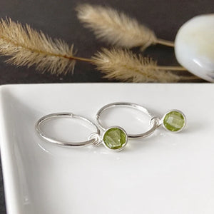 Boucles d'oreilles argent/peridot - arloca