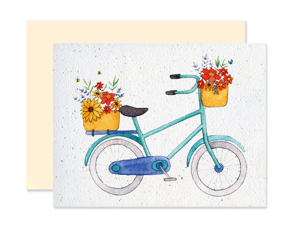 Carte de souhaits plantable Bicyclette