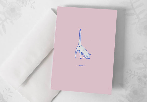 Carte de souhaits Coucou / Chat