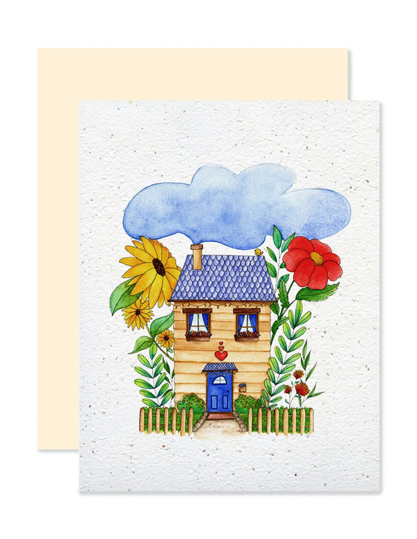 Carte de souhaits plantable Maisonnette
