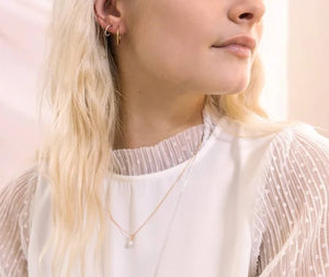 Collier doré avec pendentif perle blanche - arloca