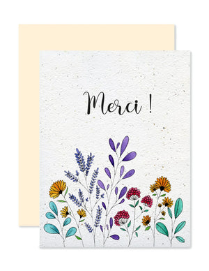 Carte de souhaits plantable Merci - arloca