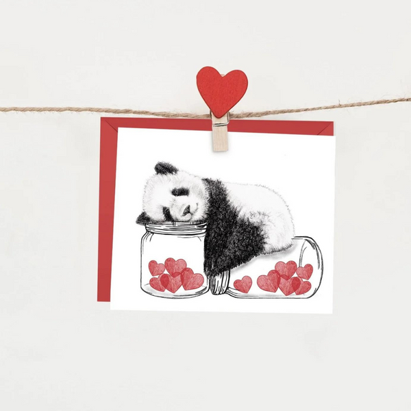 Carte de St-Valentin Bébé panda