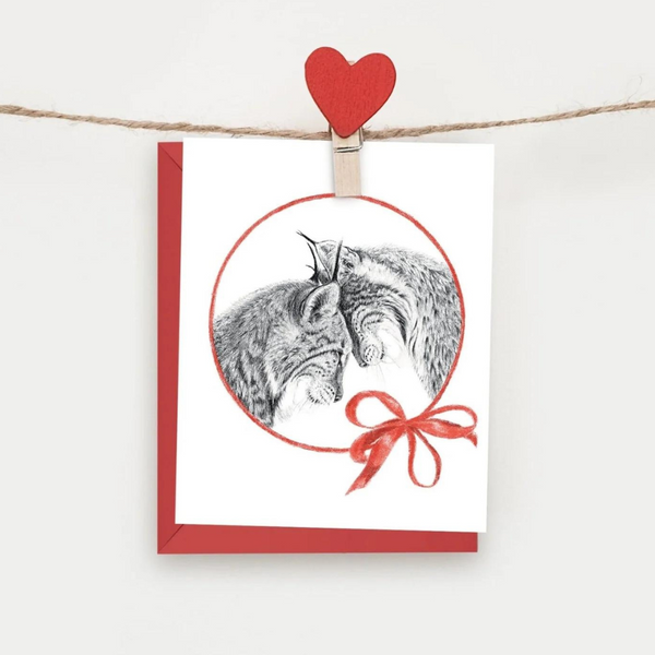 Carte St-Valentin Le couple de lynx