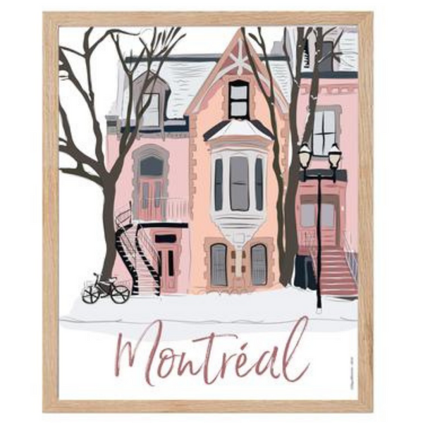Affiche Montréal rue enneigée