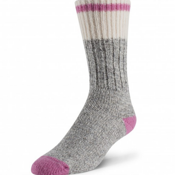Classic grey/pink mid-calf wool socks