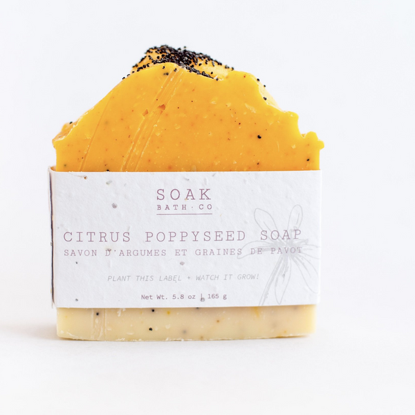 Citrus and poppy seed soap bar